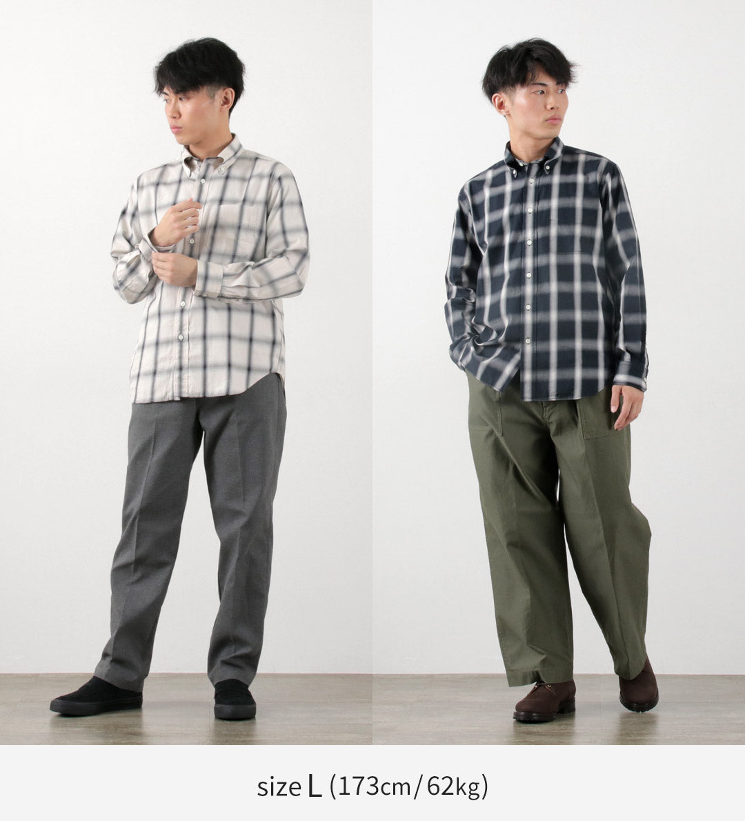 【20%OFF】ROCOCO(ロココ) オンブレチェック ボタンダウンシャツ クラシックフィット