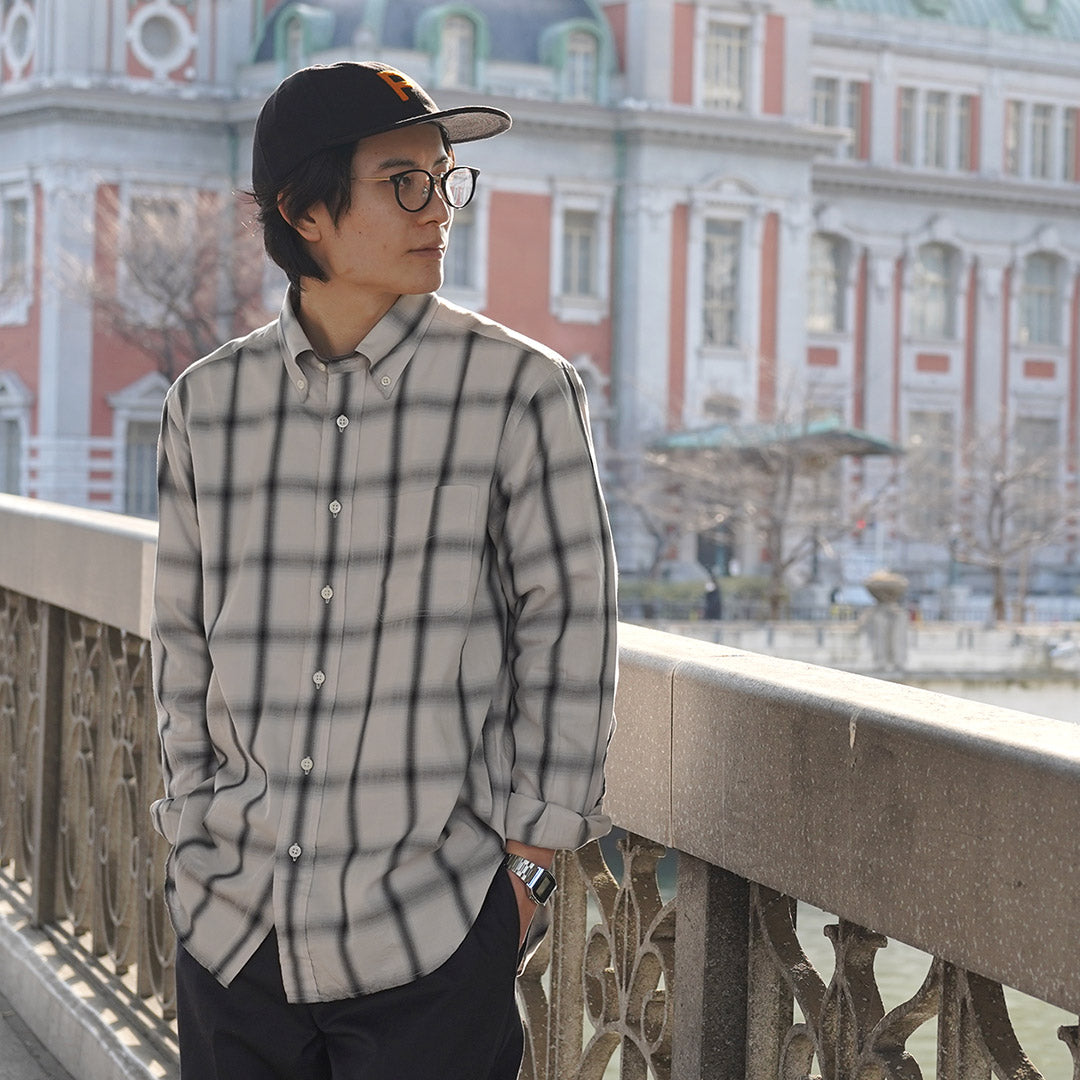 【20%OFF】ROCOCO(ロココ) オンブレチェック ボタンダウンシャツ クラシックフィット