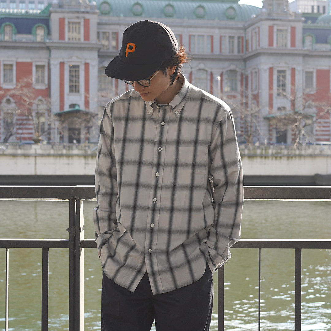 【20%OFF】ROCOCO(ロココ) オンブレチェック ボタンダウンシャツ クラシックフィット