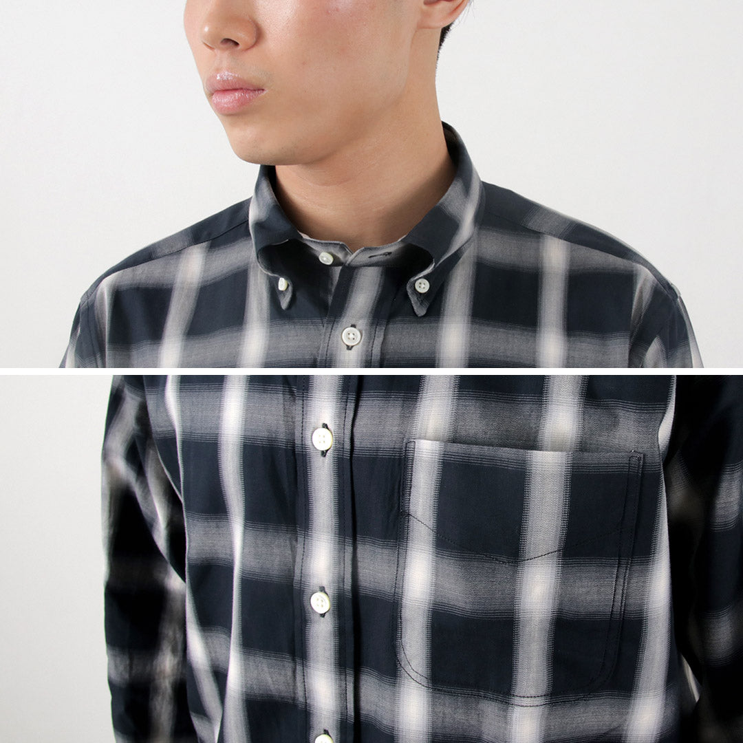 【20%OFF】ROCOCO(ロココ) オンブレチェック ボタンダウンシャツ クラシックフィット