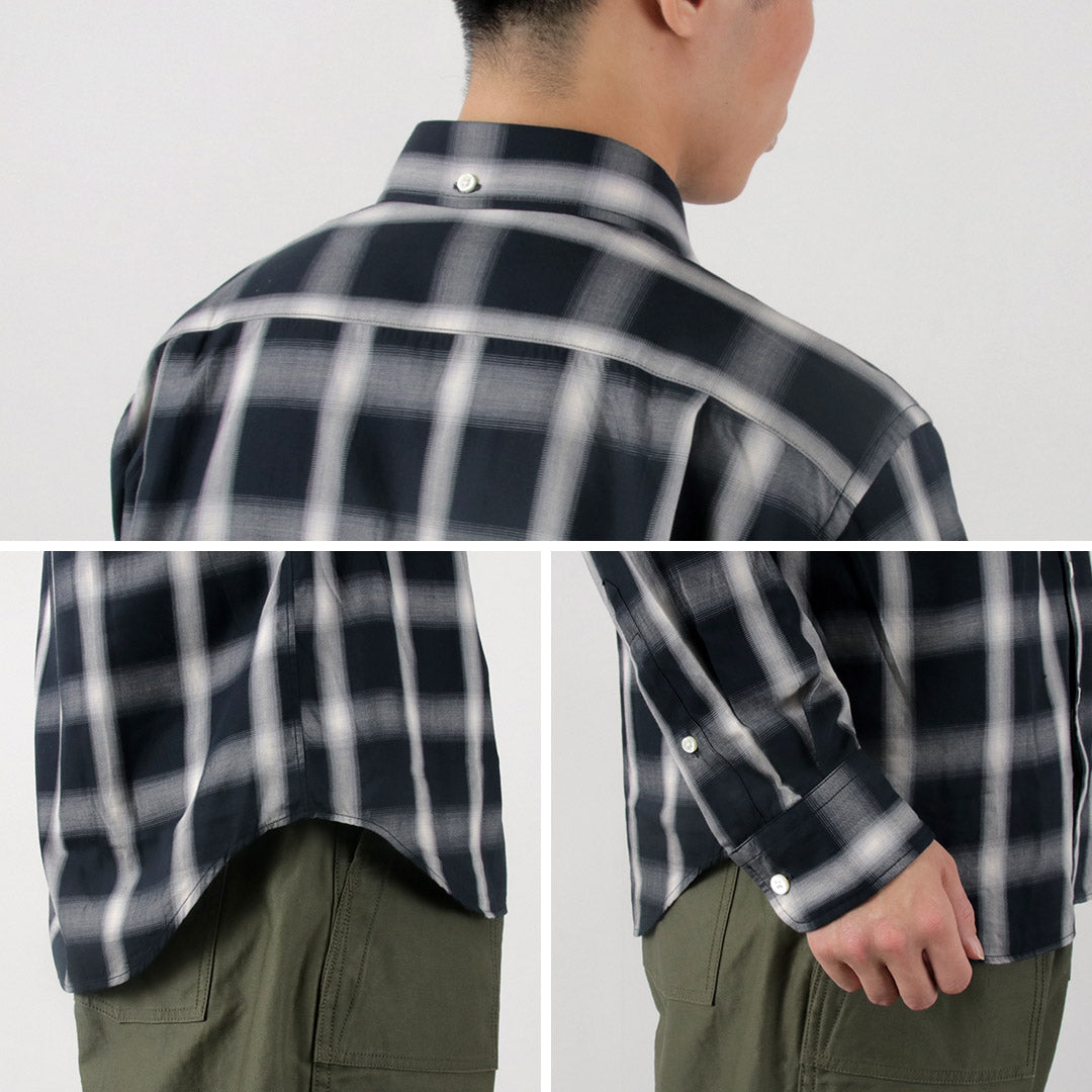 【20%OFF】ROCOCO(ロココ) オンブレチェック ボタンダウンシャツ クラシックフィット