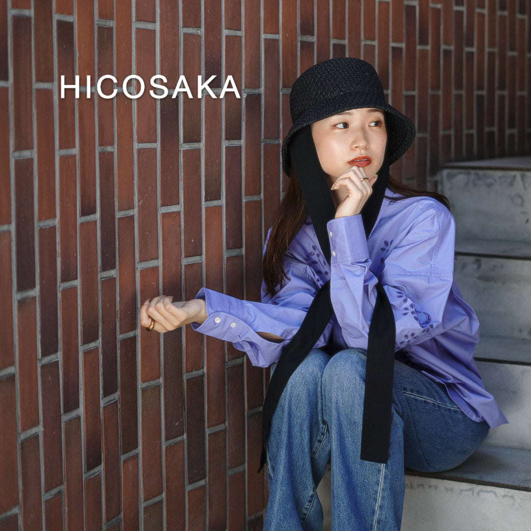 【50%OFF】HICOSAKA(ヒコサカ) ペーパーニット バケット リボン ハット