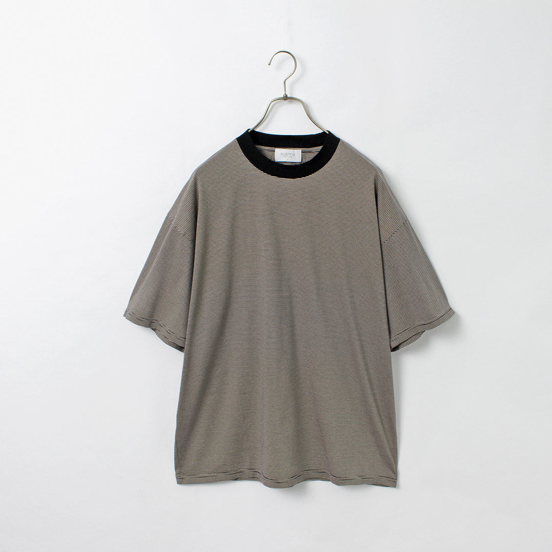 【50%OFF】FLISTFIA(フリストフィア) ルーズフィット ボーダー クルーネックTシャツ