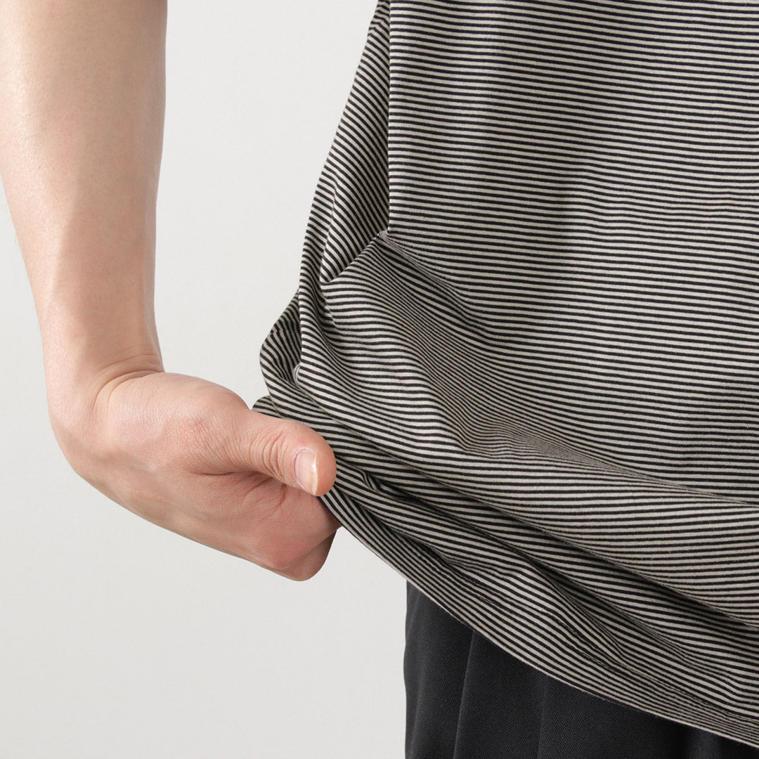 【50%OFF】FLISTFIA(フリストフィア) ルーズフィット ボーダー クルーネックTシャツ