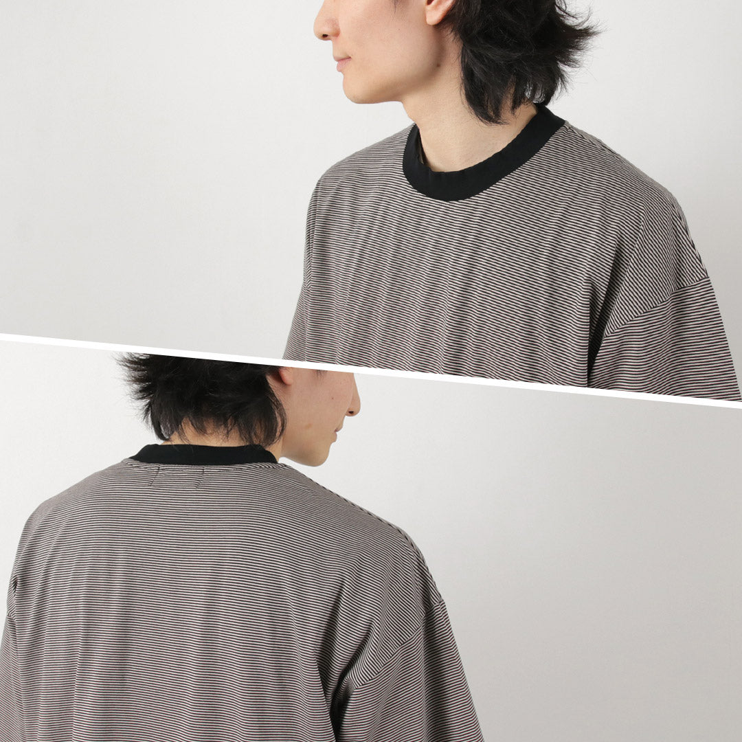 【50%OFF】FLISTFIA(フリストフィア) ルーズフィット ボーダー クルーネックTシャツ