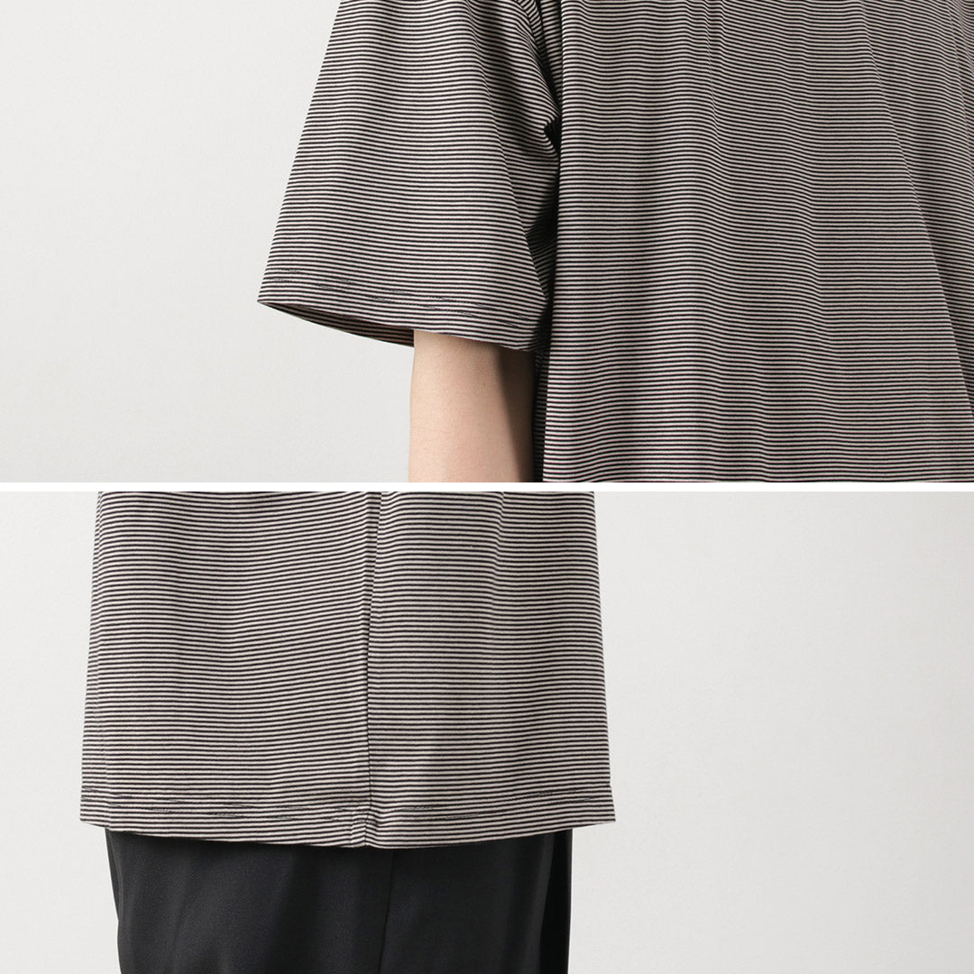 【50%OFF】FLISTFIA(フリストフィア) ルーズフィット ボーダー クルーネックTシャツ