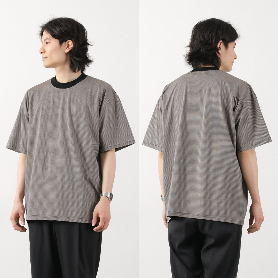 【50%OFF】FLISTFIA(フリストフィア) ルーズフィット ボーダー クルーネックTシャツ