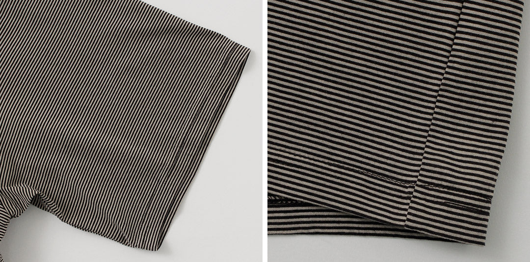 【50%OFF】FLISTFIA(フリストフィア) ルーズフィット ボーダー クルーネックTシャツ