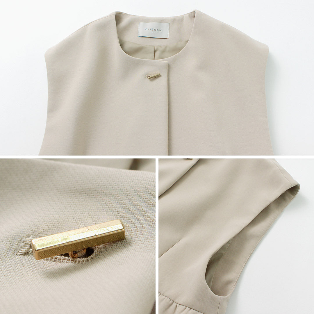 CHIGNON(シニヨン) ダブルクロス ペプラム ベスト