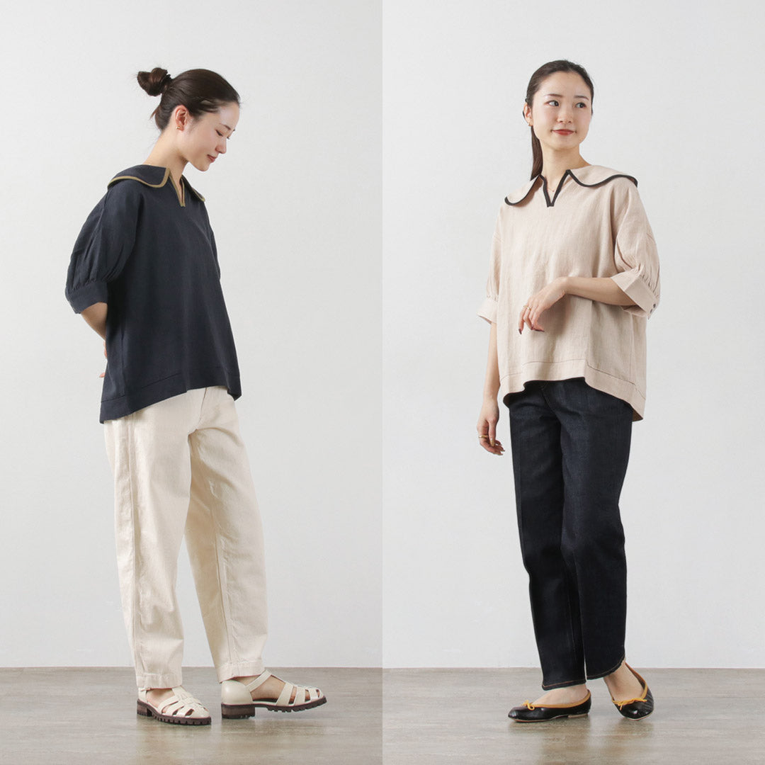 【30%OFF】KELEN(ケレン) LALAT ラウンドカラー デザイントップス