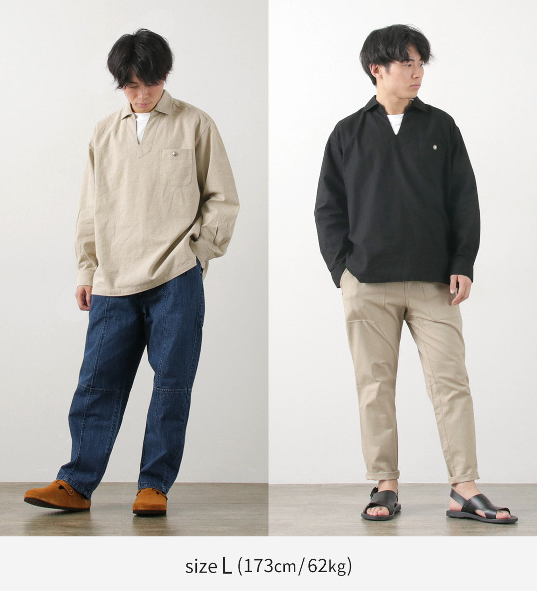 【30%OFF】BARNS(バーンズ) コットンリネン スキッパー ボタンワークスコンチョ シャツ