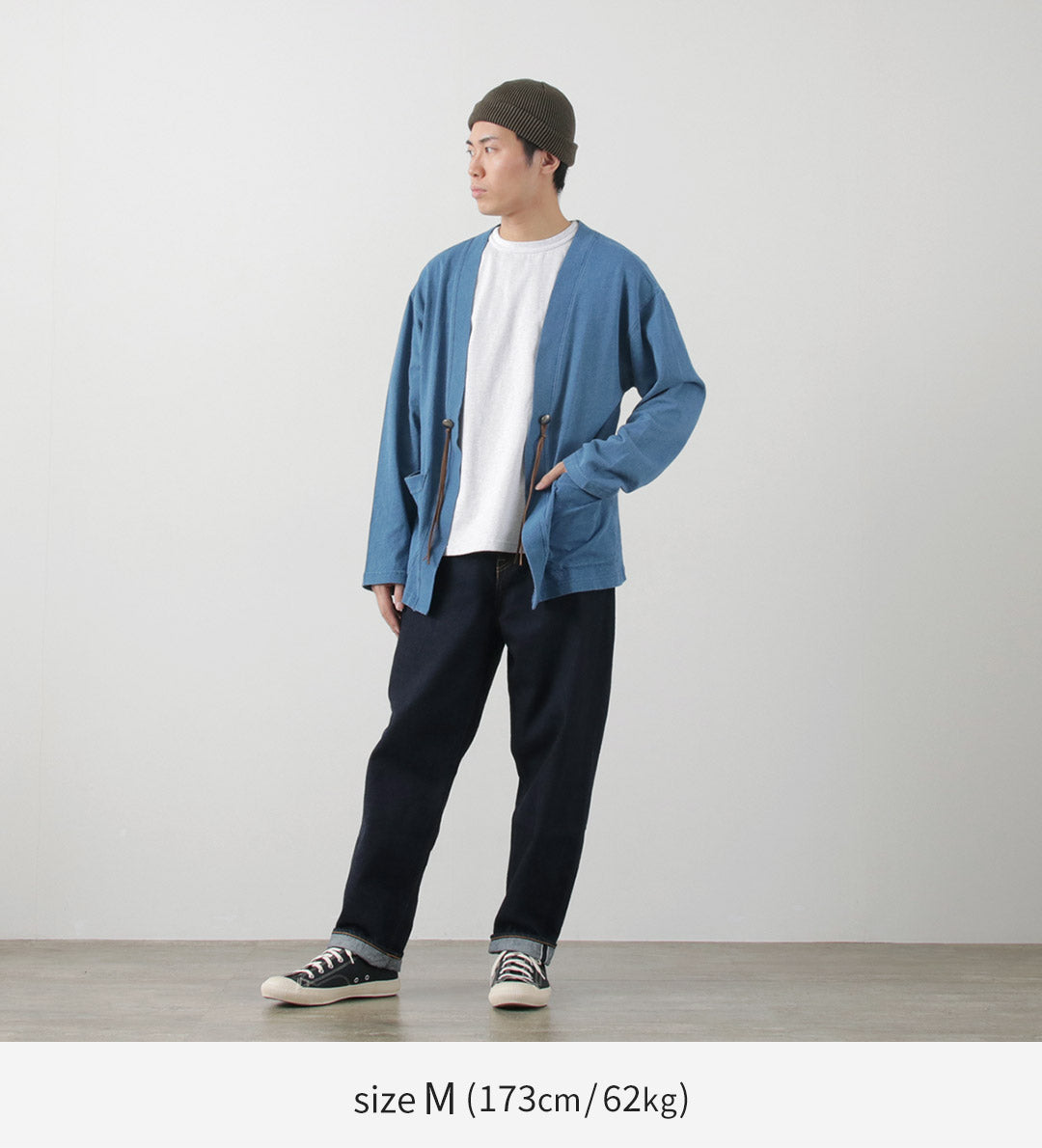BARNS(バーンズ) リラックスフィット インディゴ カーディガン