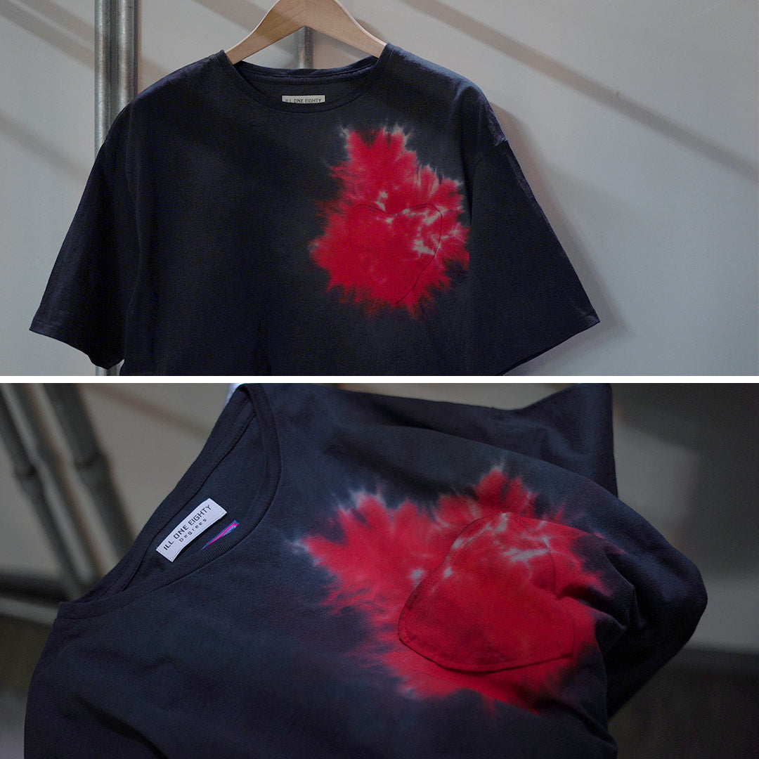 ILL ONE EIGHTY(イルワンエイティー) タイダイハート ポケット ショートスリーブTシャツ