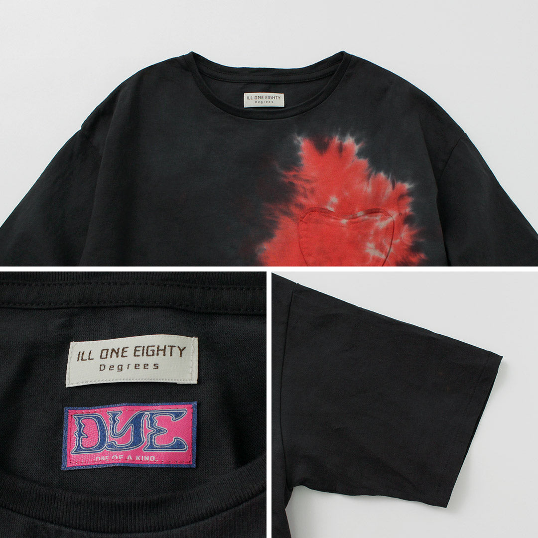 ILL ONE EIGHTY(イルワンエイティー) タイダイハート ポケット ショートスリーブTシャツ