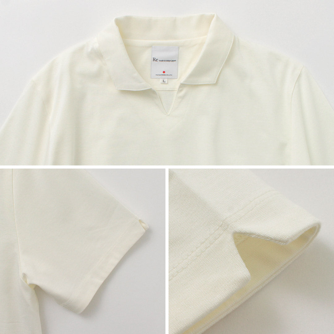 【20%OFF】RE MADE IN TOKYO JAPAN(アールイー) ドレス オーガニックコットン スキッパー ポロ 2024年モデル