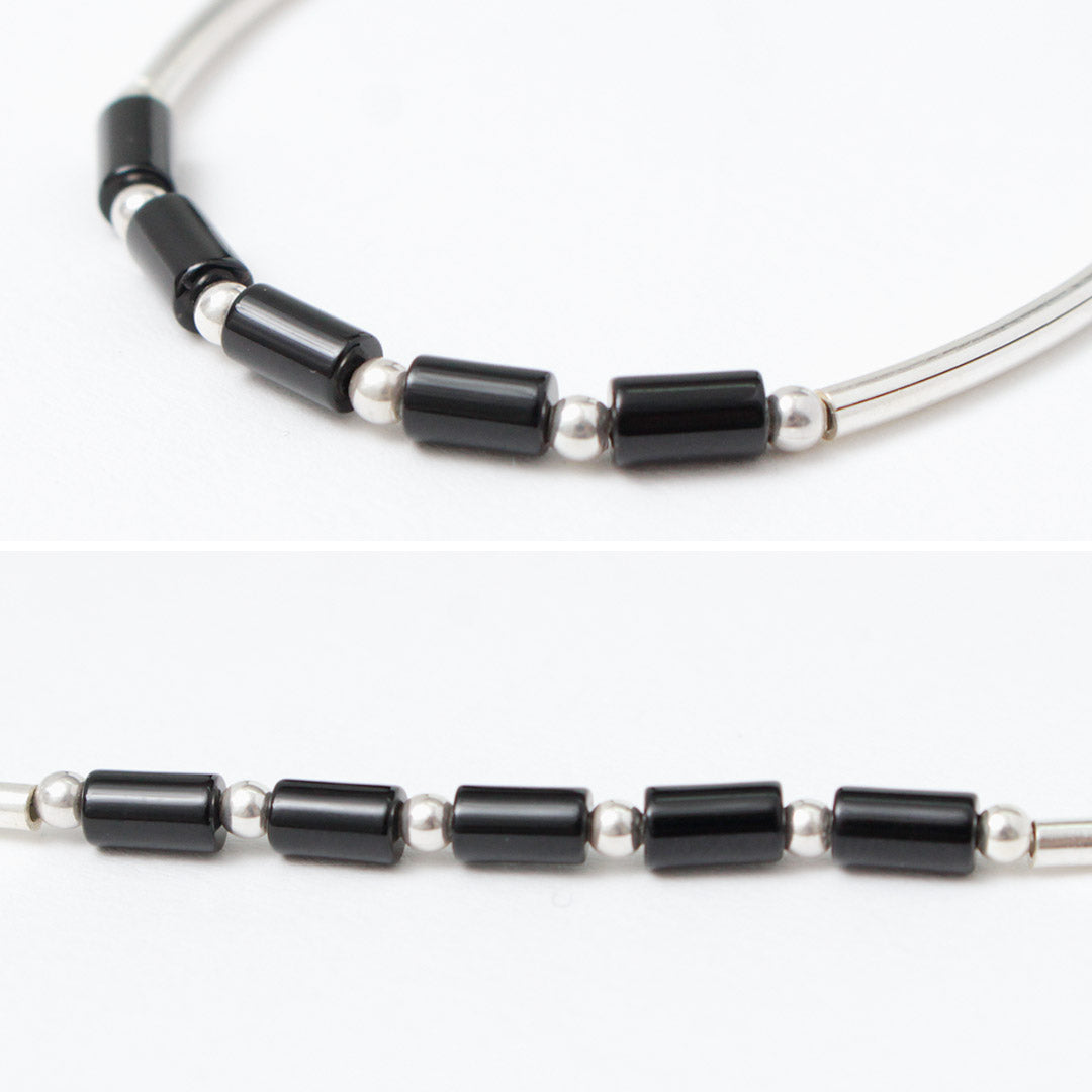CHALISA T..(チャリッサ・ティー) ブラックオニキス チューブビーズ シルバーブレスレット シルバー925