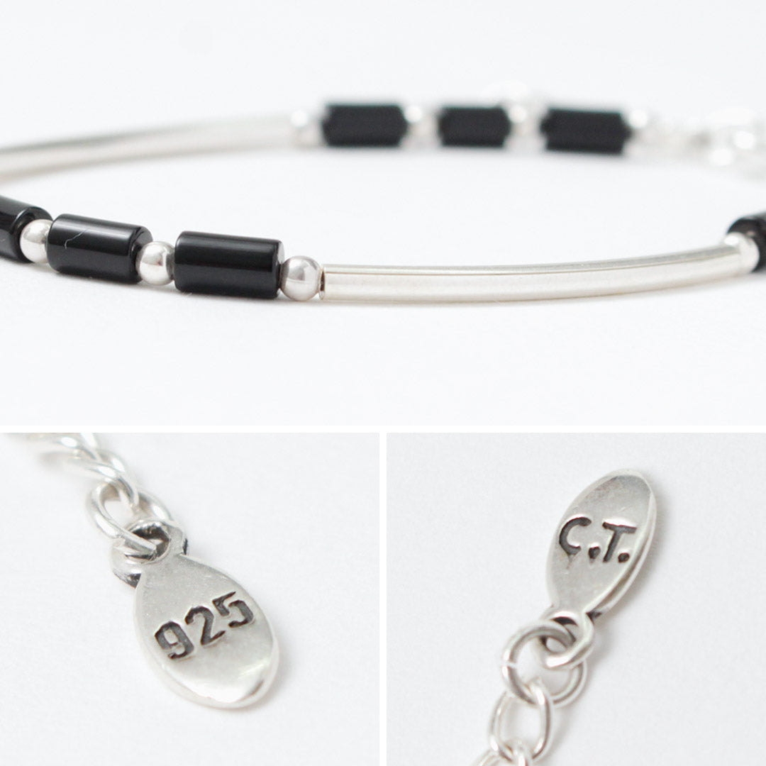 CHALISA T..(チャリッサ・ティー) ブラックオニキス チューブビーズ シルバーブレスレット シルバー925