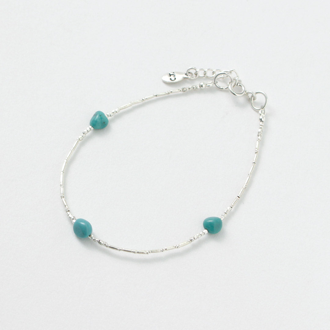 CHALISA T..(チャリッサ・ティー) カレンシルバー ターコイズ ビーズブレスレット シルバー925