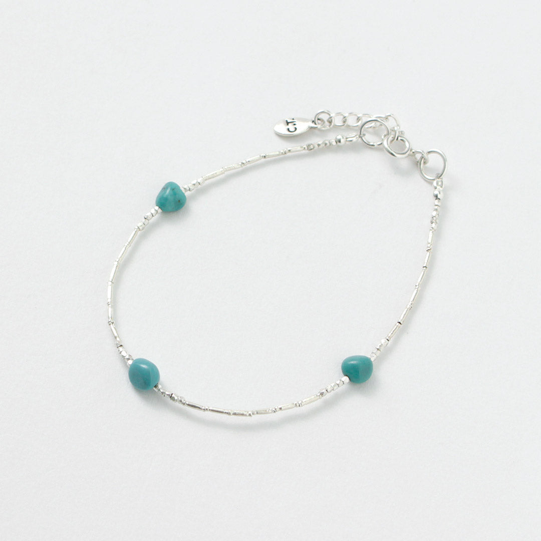 CHALISA T..(チャリッサ・ティー) カレンシルバー ターコイズ ビーズブレスレット シルバー925