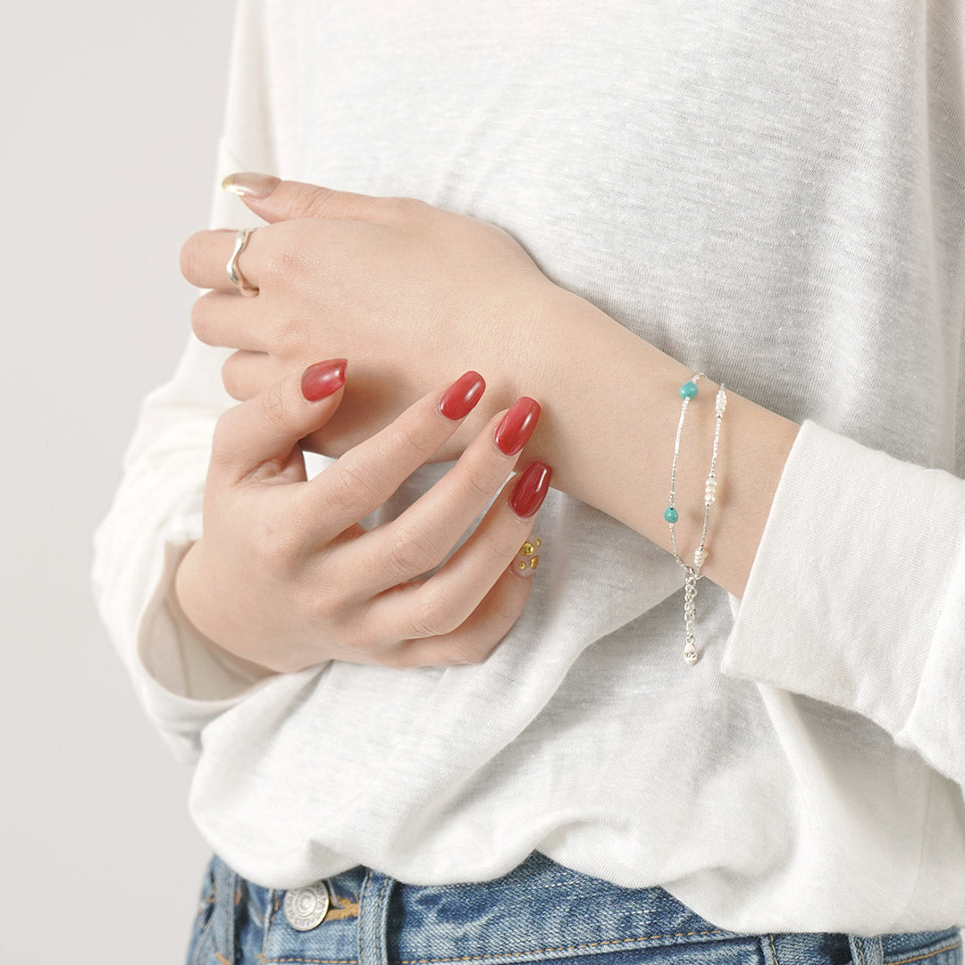 CHALISA T..(チャリッサ・ティー) カレンシルバー ターコイズ ビーズブレスレット シルバー925