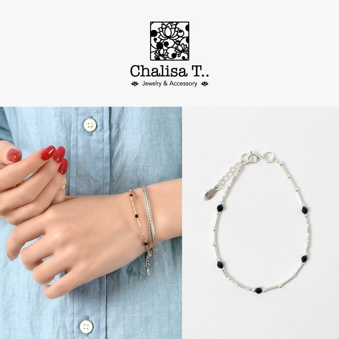 CHALISA T..(チャリッサ・ティー) カレンシルバー ブラックオニキス ビーズブレスレット シルバー925