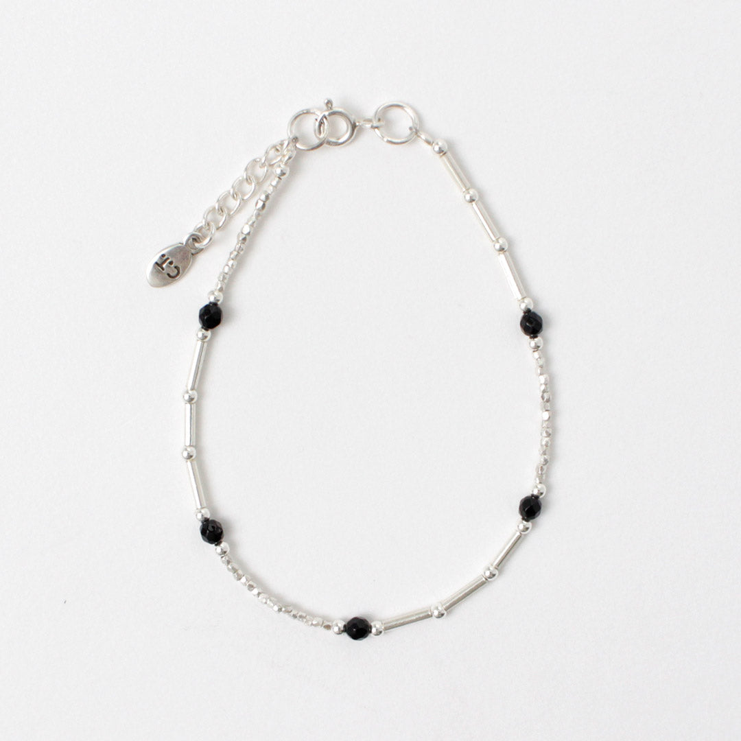 CHALISA T..(チャリッサ・ティー) カレンシルバー ブラックオニキス ビーズブレスレット シルバー925