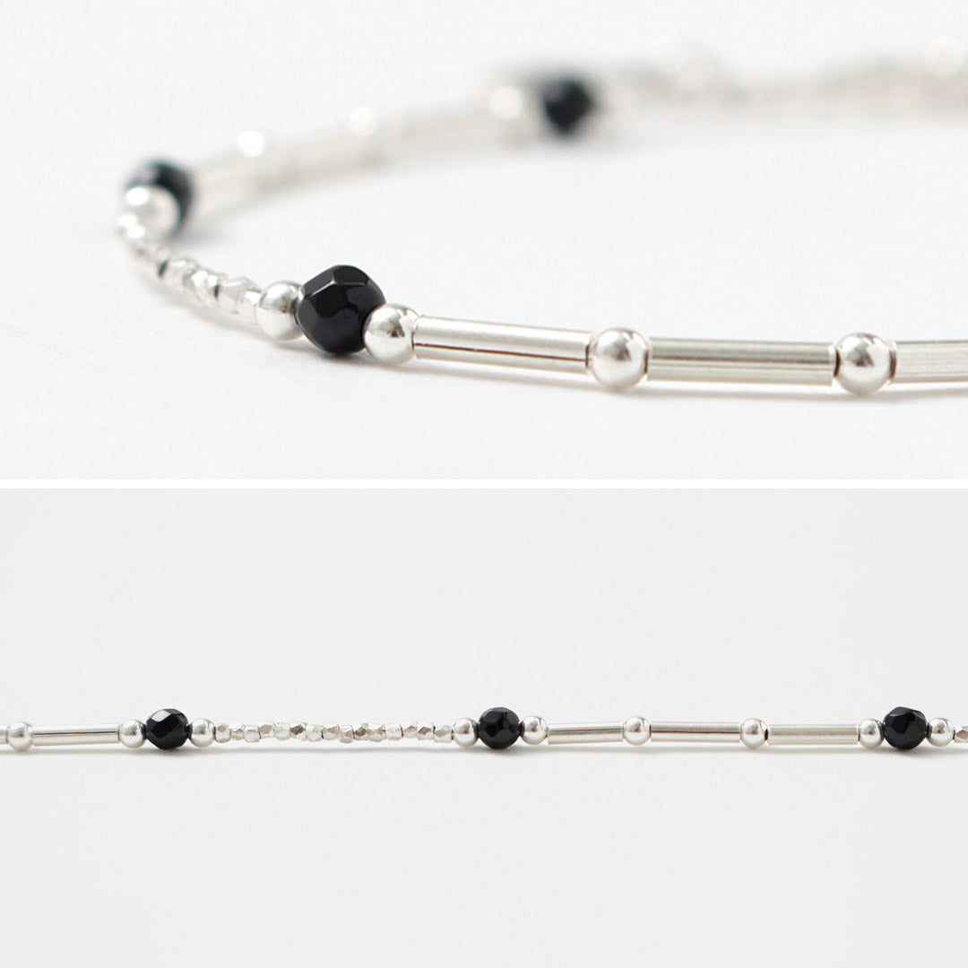 CHALISA T..(チャリッサ・ティー) カレンシルバー ブラックオニキス ビーズブレスレット シルバー925