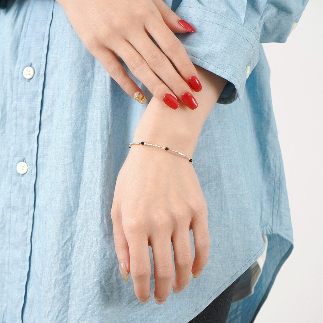 CHALISA T..(チャリッサ・ティー) カレンシルバー ブラックオニキス ビーズブレスレット シルバー925