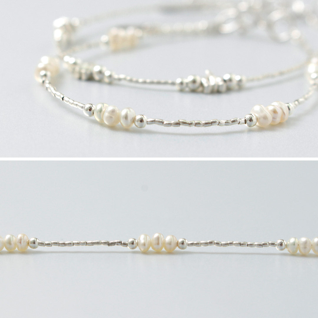 CHALISA T..(チャリッサ・ティー) カレンシルバー パール ビーズブレスレット シルバー925