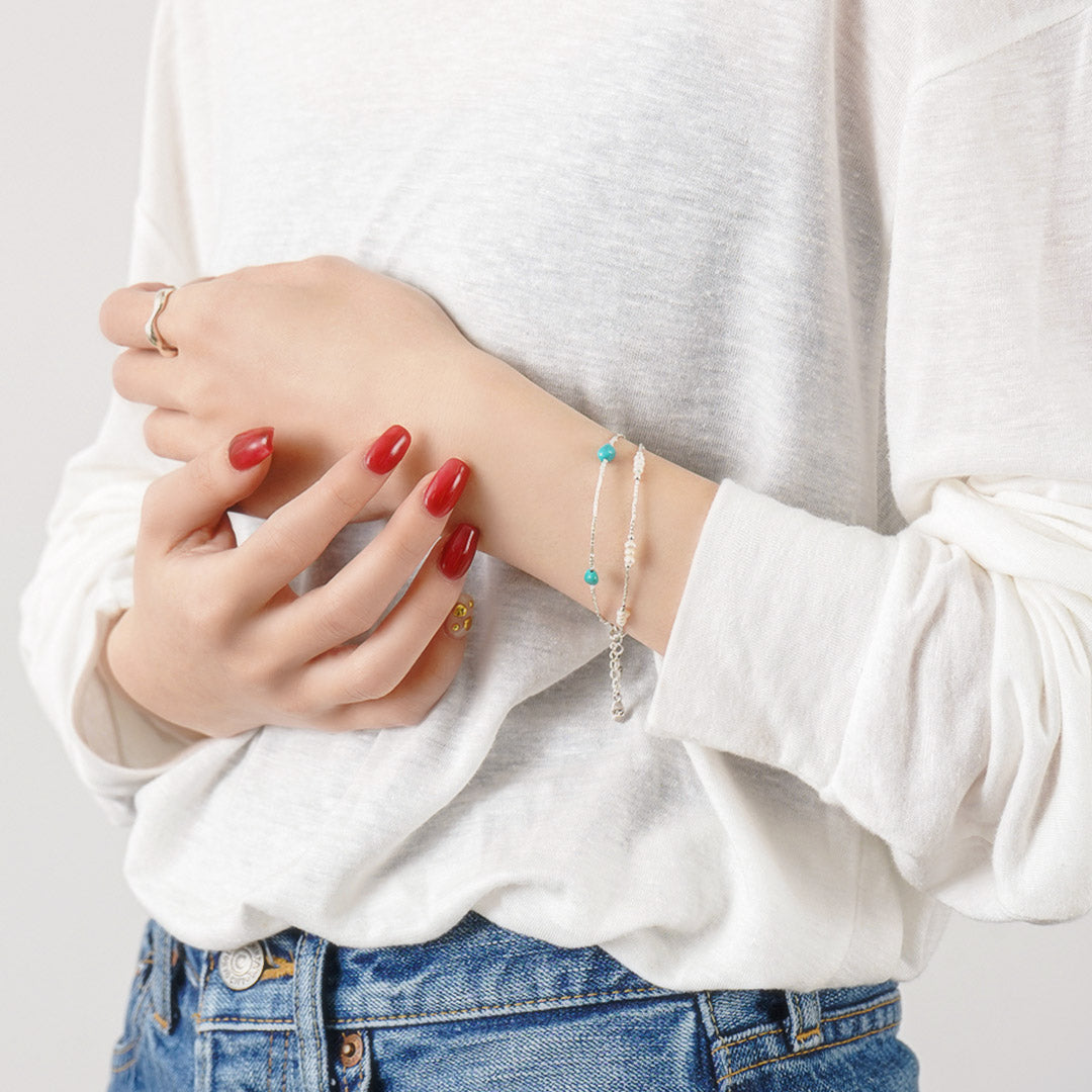 CHALISA T..(チャリッサ・ティー) カレンシルバー パール ビーズブレスレット シルバー925