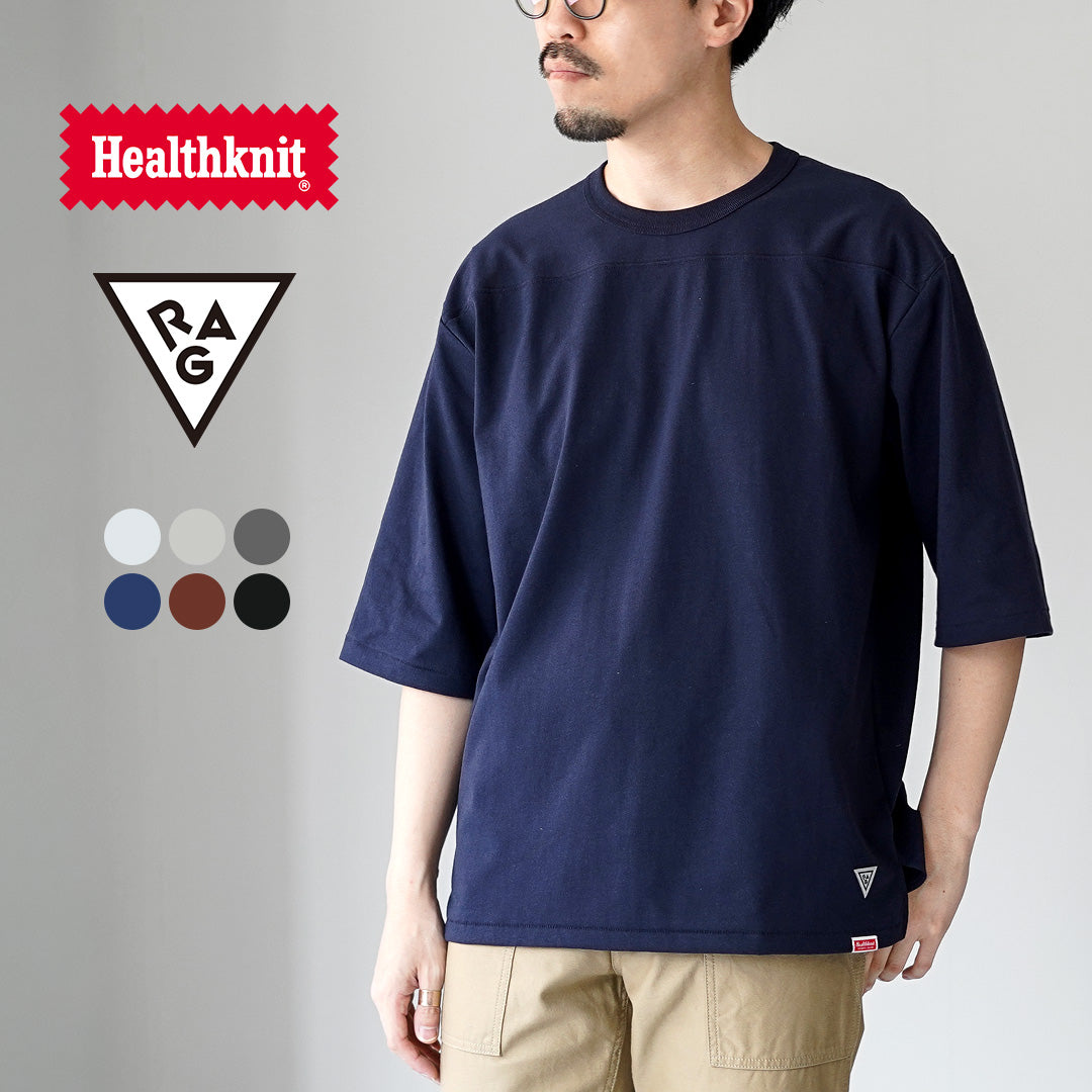 HEALTHKNIT(ヘルスニット)×RAG 別注 フットボールTシャツ オープンエンド ドライジャージ 抗菌 防臭加工