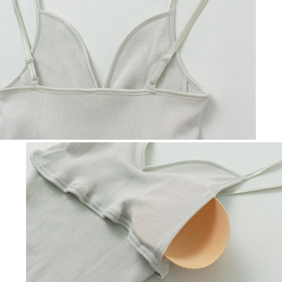 SOUPLE LUZ(スープレルース) コットンシルク ブラパット キャミソール