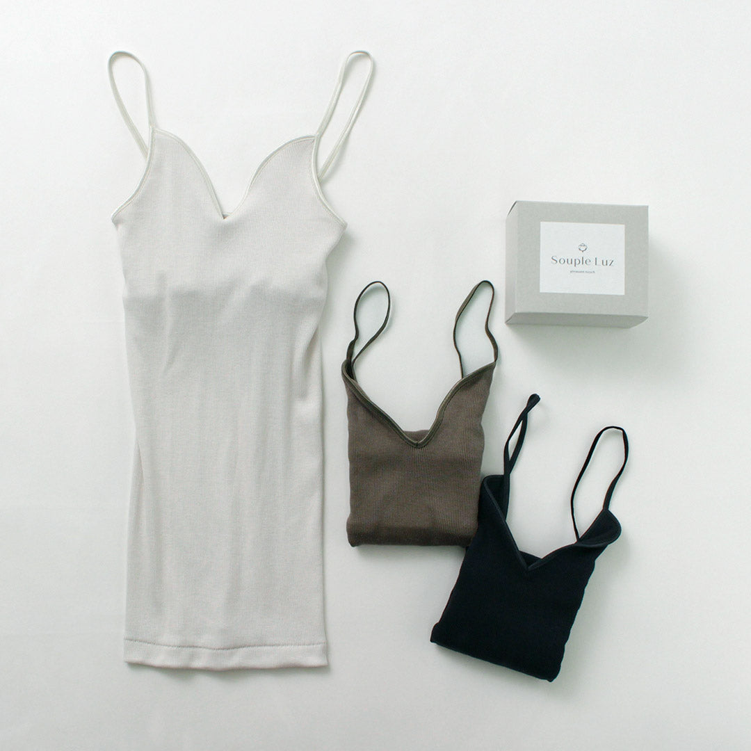 SOUPLE LUZ(スープレルース) コットンシルク ブラパット キャミソール