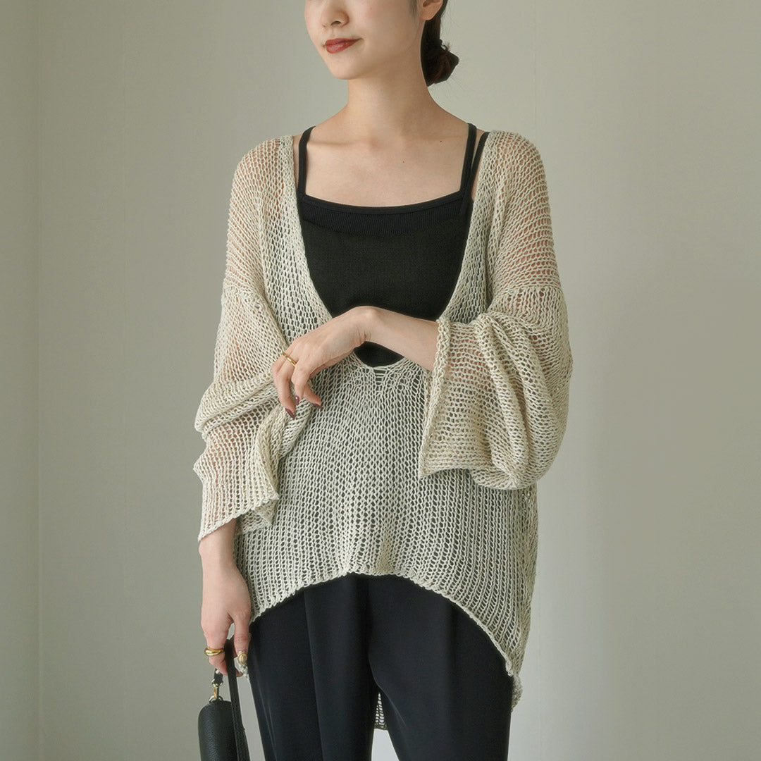 ETRE TOKYO(エトレトウキョウ) フィッシュネットVネックニットプルオーバー 1224211090-0