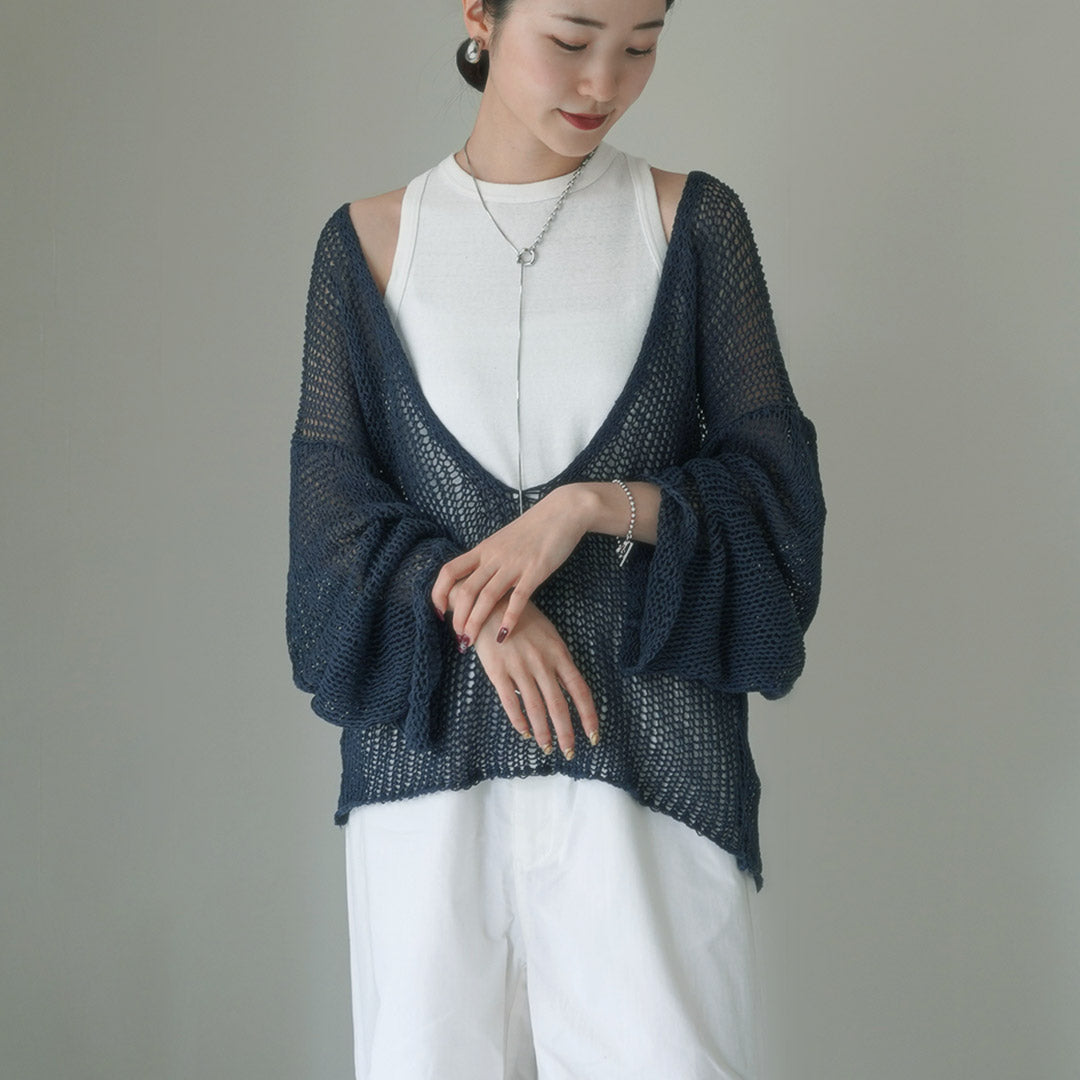 ETRE TOKYO(エトレトウキョウ) フィッシュネットVネックニットプルオーバー 1224211090-0