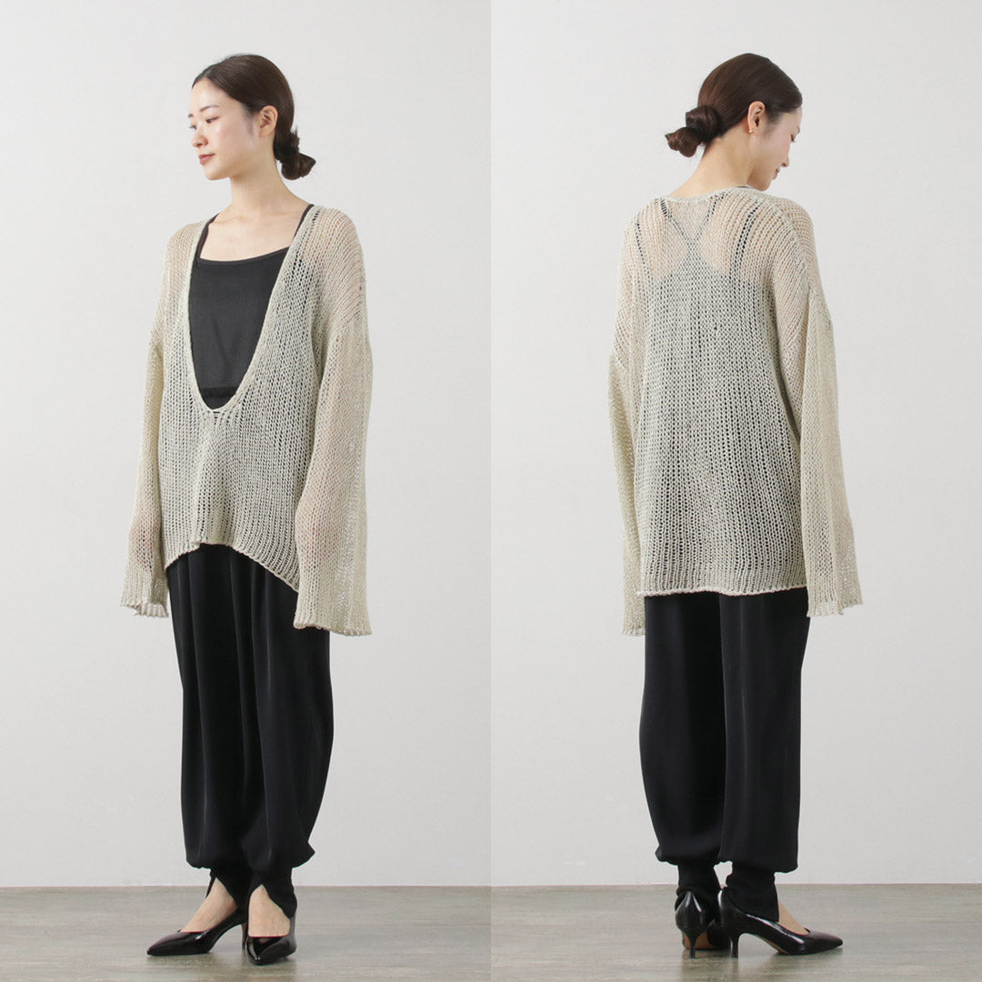 ETRE TOKYO(エトレトウキョウ) フィッシュネットVネックニットプルオーバー 1224211090-0