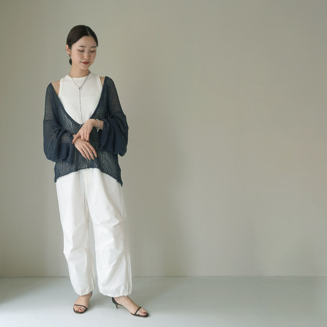 ETRE TOKYO(エトレトウキョウ) フィッシュネットVネックニットプルオーバー 1224211090-0