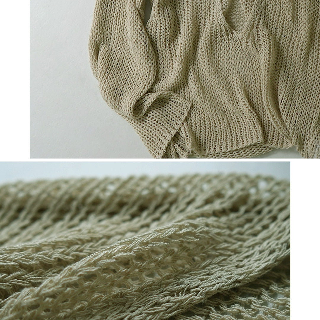 ETRE TOKYO(エトレトウキョウ) フィッシュネットVネックニットプルオーバー 1224211090-0