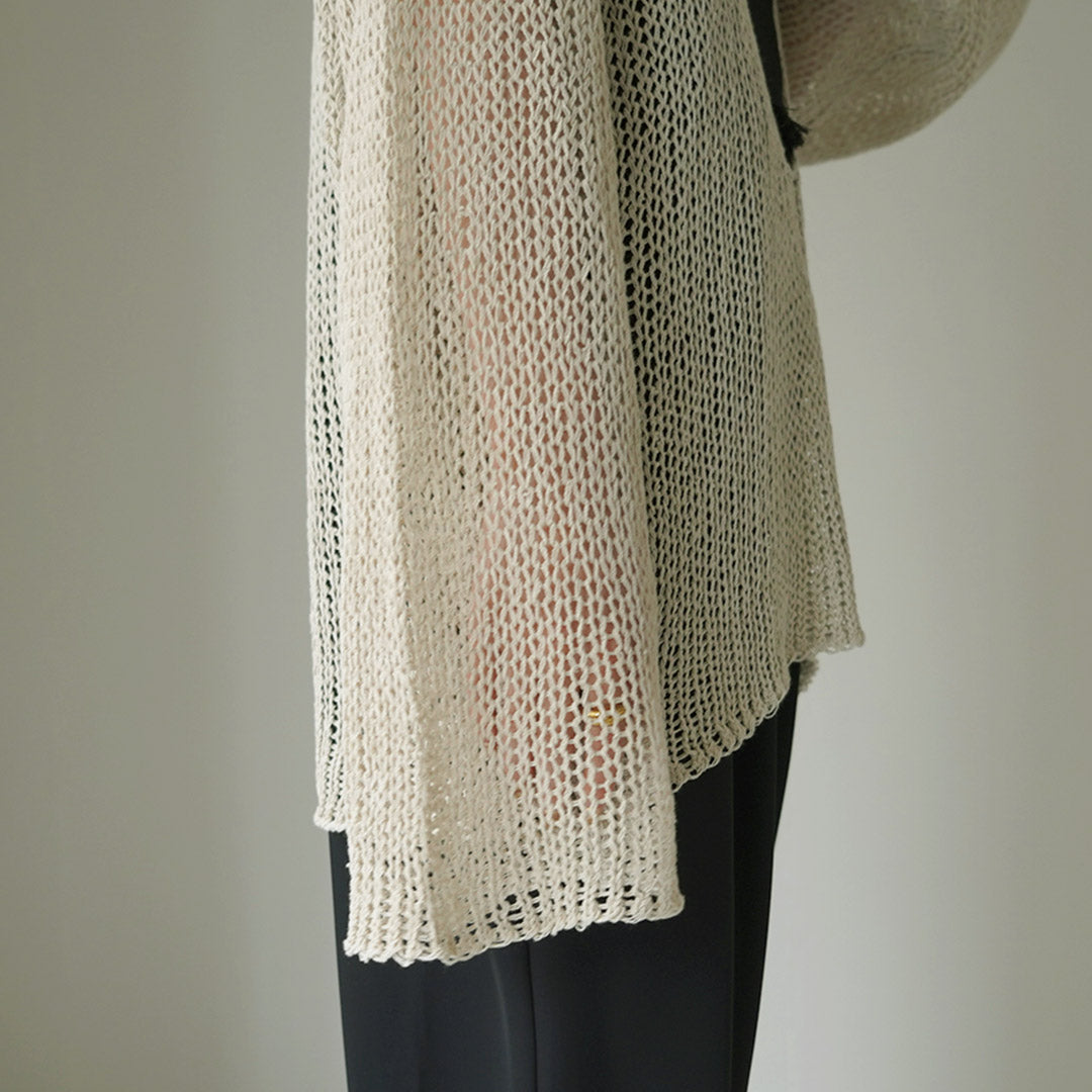 ETRE TOKYO(エトレトウキョウ) フィッシュネットVネックニットプルオーバー 1224211090-0