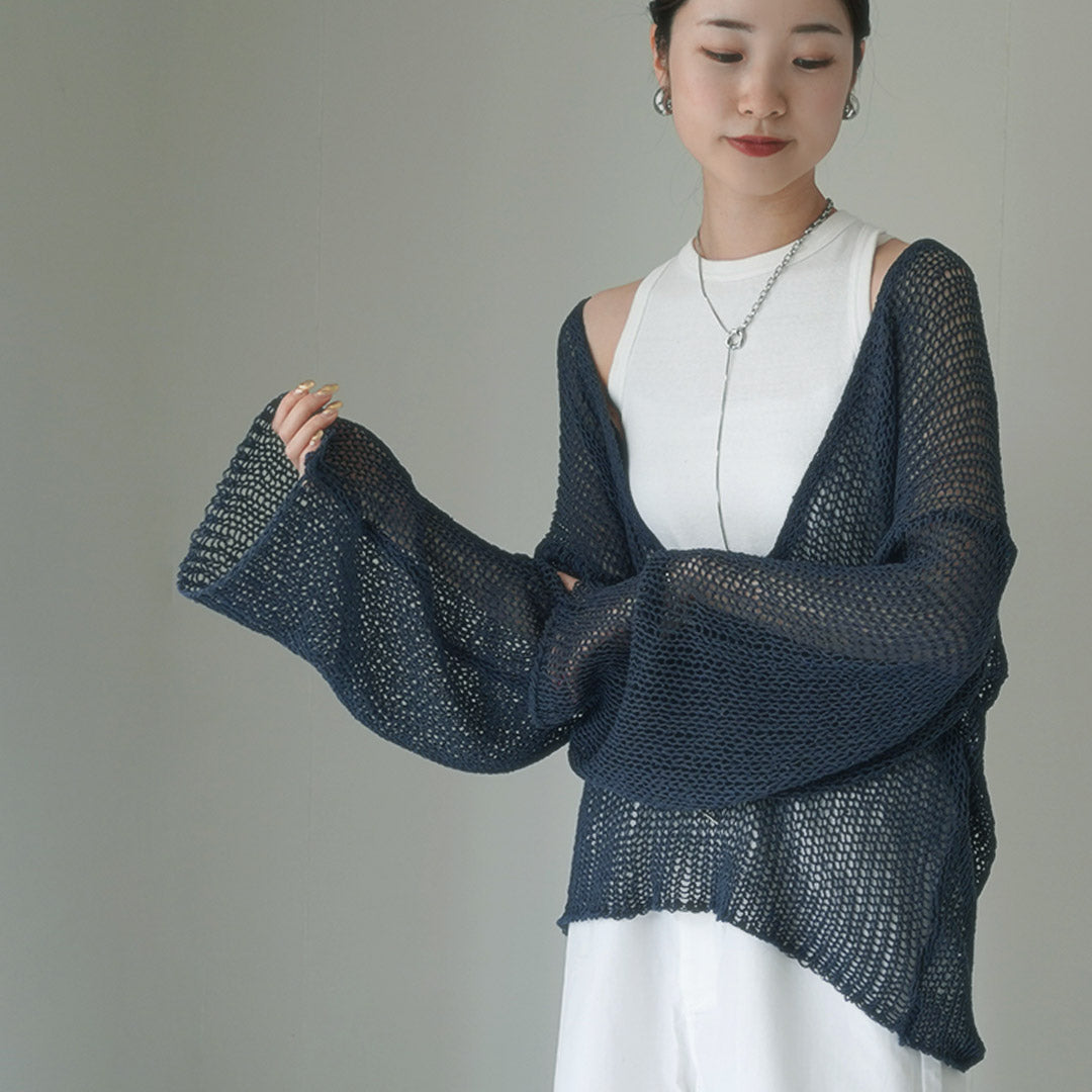 ETRE TOKYO(エトレトウキョウ) フィッシュネットVネックニットプルオーバー 1224211090-0