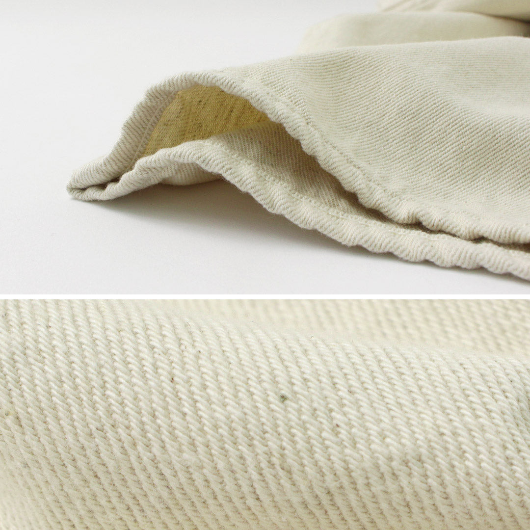 TUMUGU(ツムグ) 9.5oz コットンリネン デニム ワイドテーパード パンツ