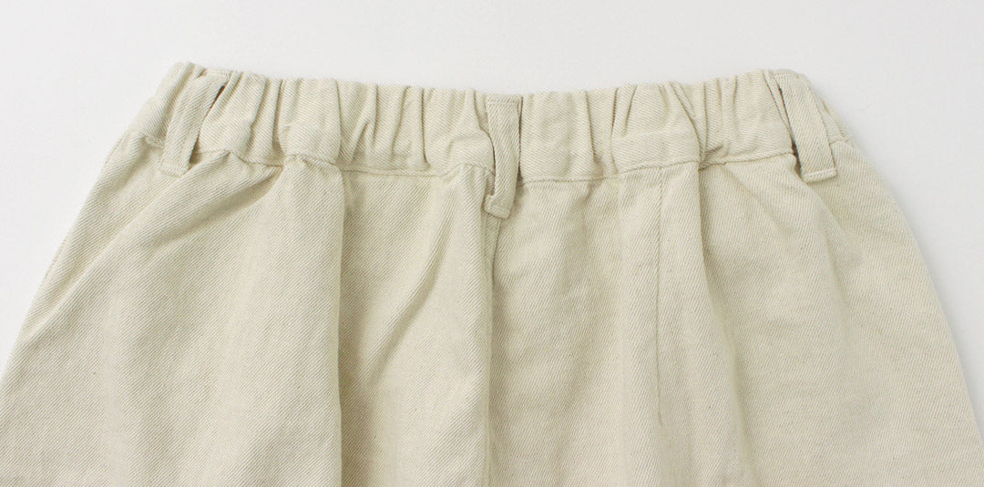 TUMUGU(ツムグ) 9.5oz コットンリネン デニム ワイドテーパード パンツ