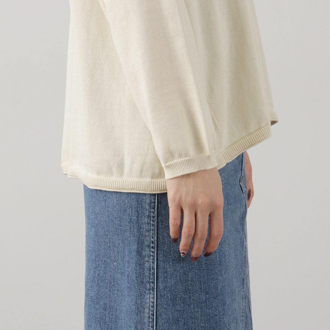 【30%OFF】TUMUGU(ツムグ) ランダムリブニット ロゴ刺繍プルオーバー