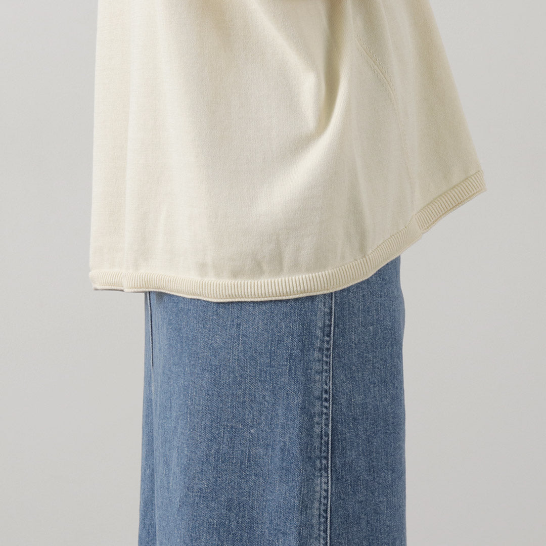 【30%OFF】TUMUGU(ツムグ) ランダムリブニット ロゴ刺繍プルオーバー