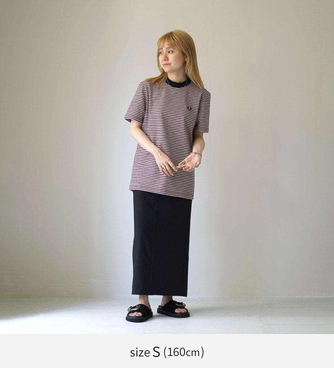 FRED PERRY(フレッドペリー) M6581 ファインストライプ ヘビーウェイト TEE