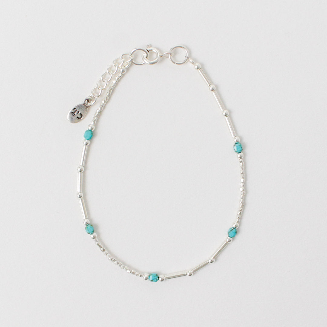 CHALISA T..(チャリッサ・ティー) カレンシルバー ターコイズ ビーズブレスレット シルバー925