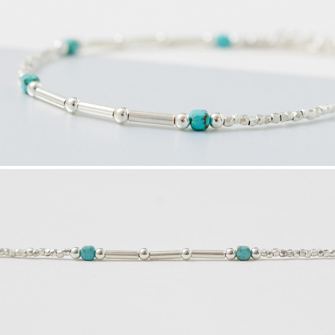 CHALISA T..(チャリッサ・ティー) カレンシルバー ターコイズ ビーズブレスレット シルバー925