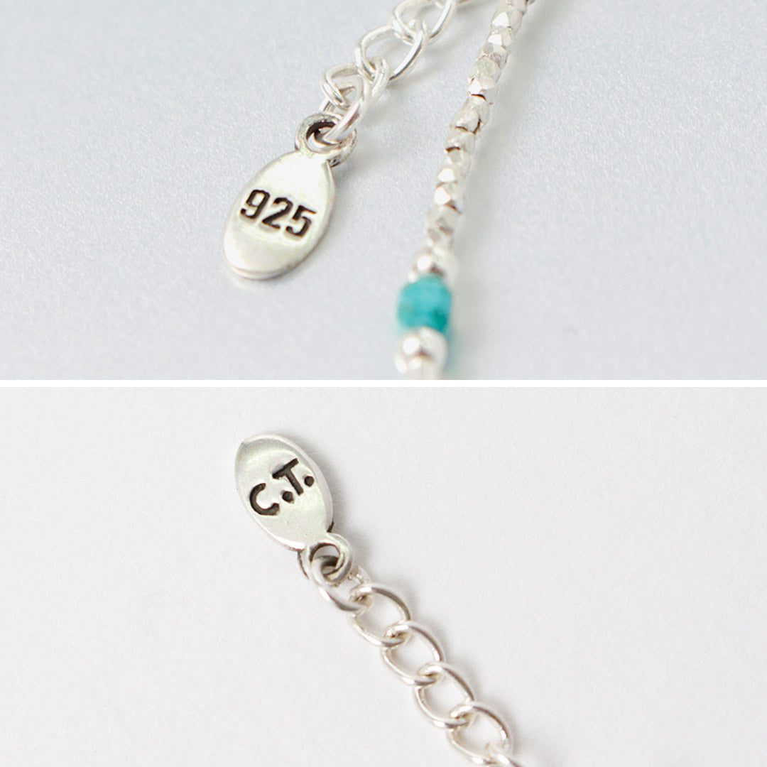 CHALISA T..(チャリッサ・ティー) カレンシルバー ターコイズ ビーズブレスレット シルバー925