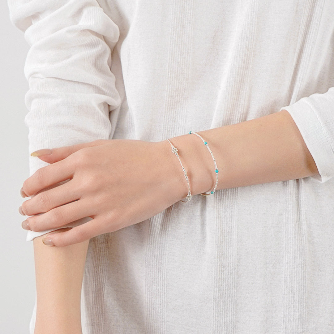 CHALISA T..(チャリッサ・ティー) カレンシルバー ターコイズ ビーズブレスレット シルバー925