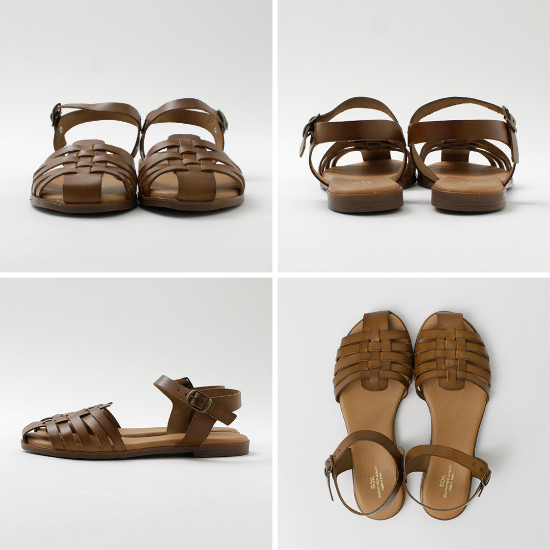 SOIL(ソイル) アンクルストラップ メッシュサンダル